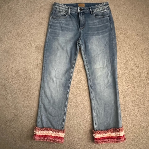 DRIFTWOOD Colette Pretty in Fringe Skinny Straight Cropped Blue Jeans - Picture 2 of 8